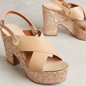 Maypol slingback glitter Platforms Anthropologie